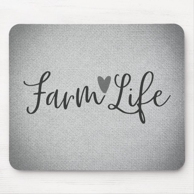 Rustikale Landwirtschaft graue Burlap Textur Whims Mousepad (Vorne)