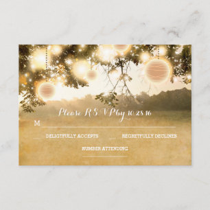 Rustikale Lanterns Romantische Hochzeitskarten RSVP Karte