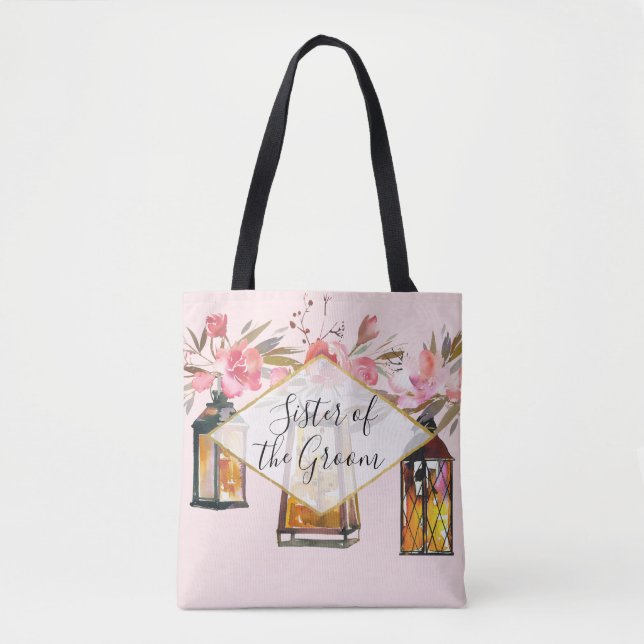 Rustikale Lanterns Rose Goldister des Bräutigams Tasche (Vorderseite)