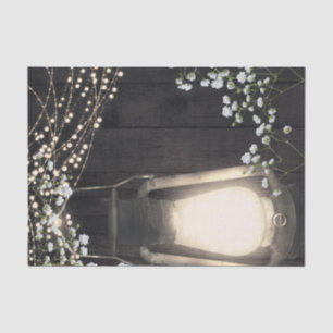 Rustikale Laterne Baby-Breath und Lichter Hochzeit Seidenpapier