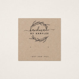 Rustikale Laurel Leaf Gestüt Earring Display Card