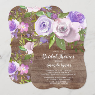 Rustikale Lavendel Blume Bridal Dusche Einladung