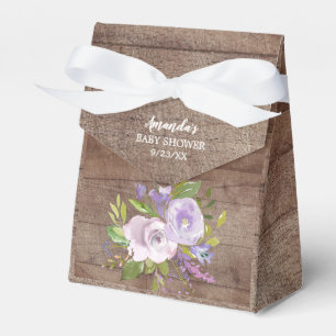 Rustikale Lavendel Blume Kinderdusche Gefallen Box Geschenkschachtel