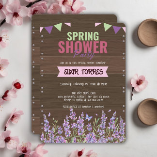 Rustikale Lavendel Dusche Party Babydusche Einladung