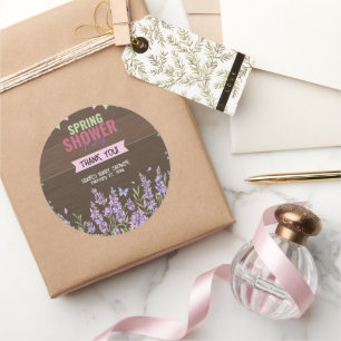 Rustikale Lavendel Dusche Party Babydusche Runder Aufkleber