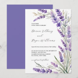 Rustikale Lavendel-Hochzeit Einladung