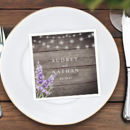 Rustikale Lavendel Lights Hochzeit Serviette