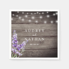 Rustikale Lavendel Lights Hochzeit Serviette
