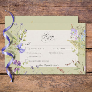 Rustikale Lavendel & Sage Wildblumen Abendessen RSVP Karte