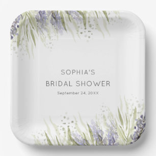 Rustikale Lavendel- & Salbei-Brautparty Pappteller