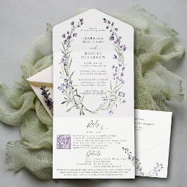 Rustikale Lavendel UAWG Details Moderne schicke Ho All In One Einladung