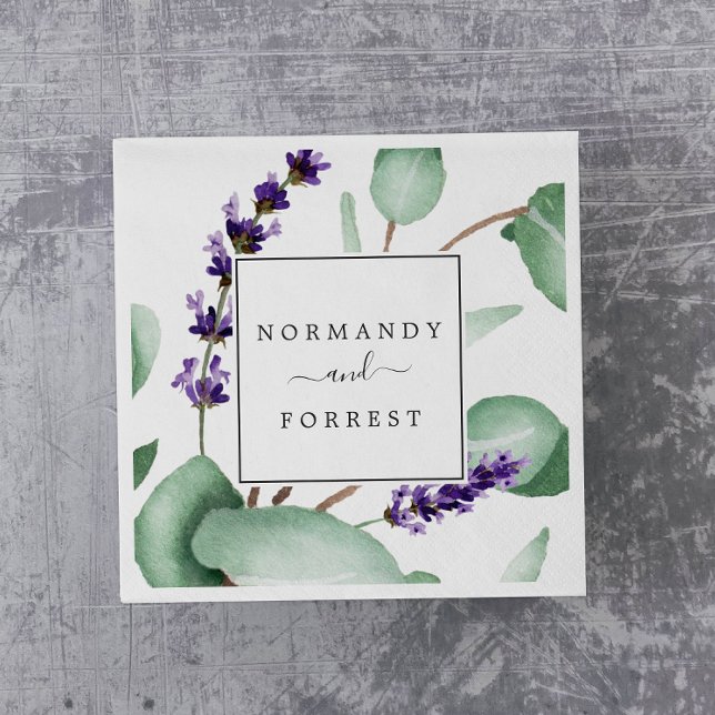 Rustikale Lavendel und Eukalyptus Wedding Serviette (Von Creator hochgeladen)