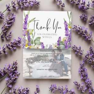 Rustikale Lavendel- und Zitronen-Hochzeit Danke
