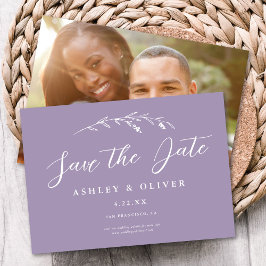 Rustikale Lavendel Wildblume + Foto Save the Date Einladung