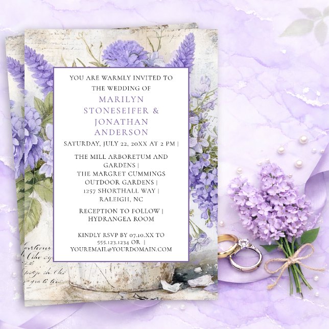 Rustikale Lavendelblumen im Blecheimer Hochzeit | Einladung (Von Creator hochgeladen)
