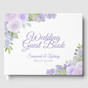 Rustikale Lavender Lila floral Boho Chic Hochzeit Gästebuch
