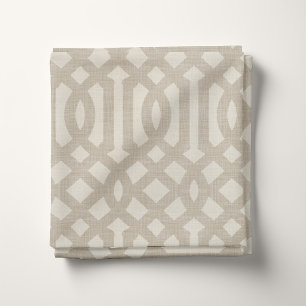Rustikale Leinen Beige und Taupe Trellis Stoff