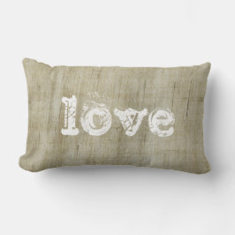 Rustikale Leinwand Burlap Liebe Lendenkissen