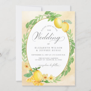 Rustikale Lemon Citrus Boho Sommerhochzeit Einladung
