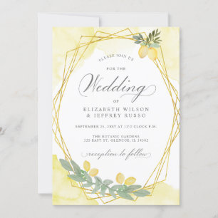 Rustikale Lemon Citrus Boho Sommerhochzeit Einladung