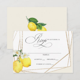 Rustikale Lemon Citrus Boho Sommerhochzeit RSVP Karte