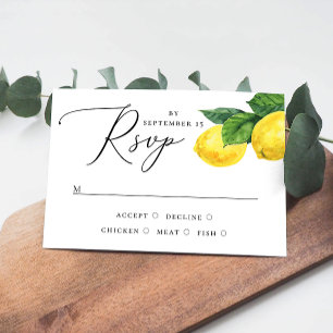 Rustikale Lemon Grove Hochzeit   Amalfi Zitrusplan RSVP Karte