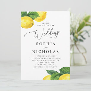 Rustikale Lemon Grove Wedding Wasserfarbenzitrus Einladung