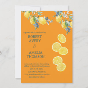 Rustikale Lemon-Hochzeit Einladung