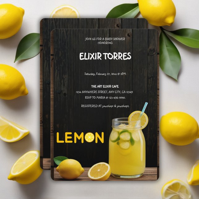 Rustikale Lemon Lemonade Kinderdusche Einladung (Von Creator hochgeladen)