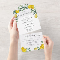 Rustikale Lemons Hochzeitseinladung in einem