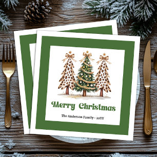 Rustikale Leoparden-Weihnachtsbaum-Dinner-Serviett Serviette
