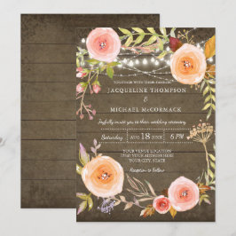 Rustikale Leuchten im Brautparty Blumenreath Einladung