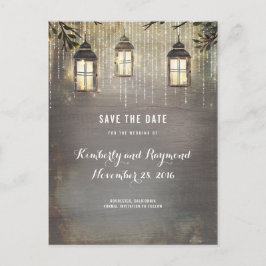 Rustikale Leuchten Save the Date Ankündigungspostkarte
