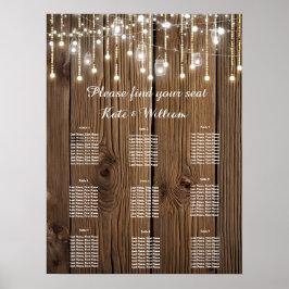 Rustikale Leuchtenkette Sitzplan Poster