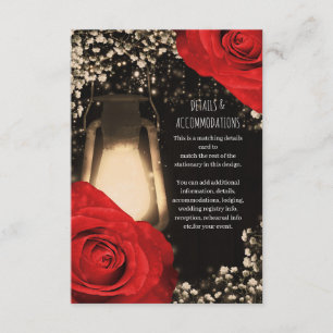 Rustikale Leuchtlaterne Helle Rot Rosen Hochzeit Begleitkarte
