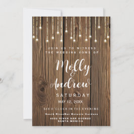 Rustikale Lichteffekte Party/HochzeitskARTE INVITE Einladung