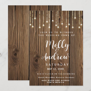 Rustikale Lichteffekte Party/HochzeitskARTE INVITE Einladung