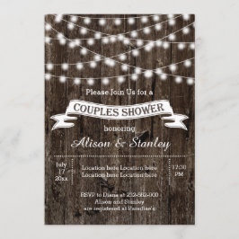 Rustikale Lichter aus Holz Hochzeitspaare duschen Einladung