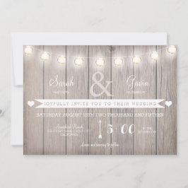 Rustikale Lichter für Hochzeiten - individualisier Einladung