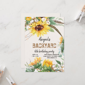 Rustikale Lichter Hinterhof Kind Geburtstagsparty Einladung