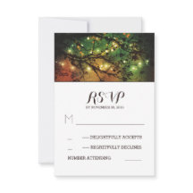 Rustikale Lichter Hochzeit RSVP Karten