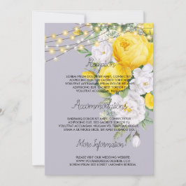 Rustikale Lichter Hochzeitskalender Gelbe Flora Einladung