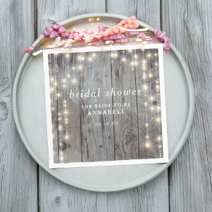 Rustikale Lichter Holz Junggesellinnenabschied Serviette