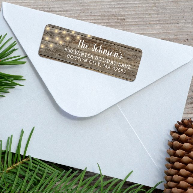 Rustikale Lichter Rücksendeadresse (Rustic Lights Return Address Label)