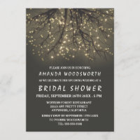 Rustikale Lichter Tree Bridal Einladungen