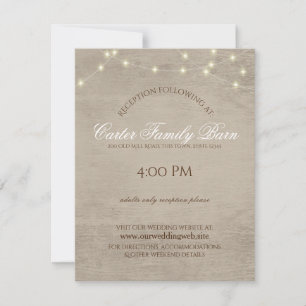 Rustikale Lichter und Details zum Hochzeitsinvit a Einladung