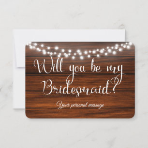 Rustikale Lichter Werden Sie meine Bridesmaid-Kart Einladung