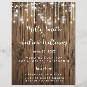 Rustikale Lichterkette Party/Hochzeitsprogramm