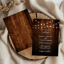 Rustikale Lichterketten & Holze Hochzeit