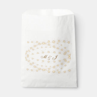 Rustikale Lichterketten-Monogramm-Hochzeitsgunst-B Geschenktütchen